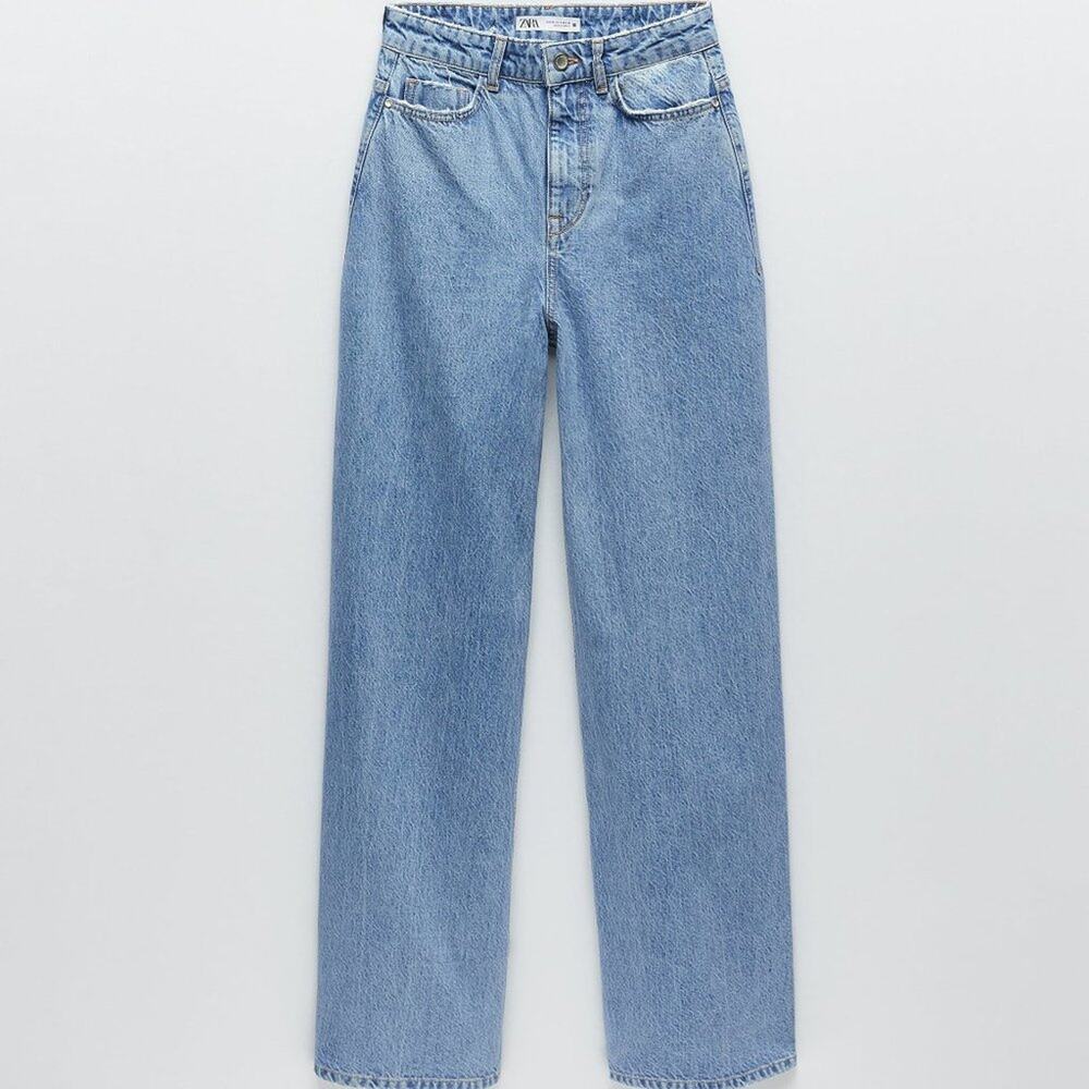 NEW ZARA BAGGY WIDE LEG JEANS - Picture 3 of 15